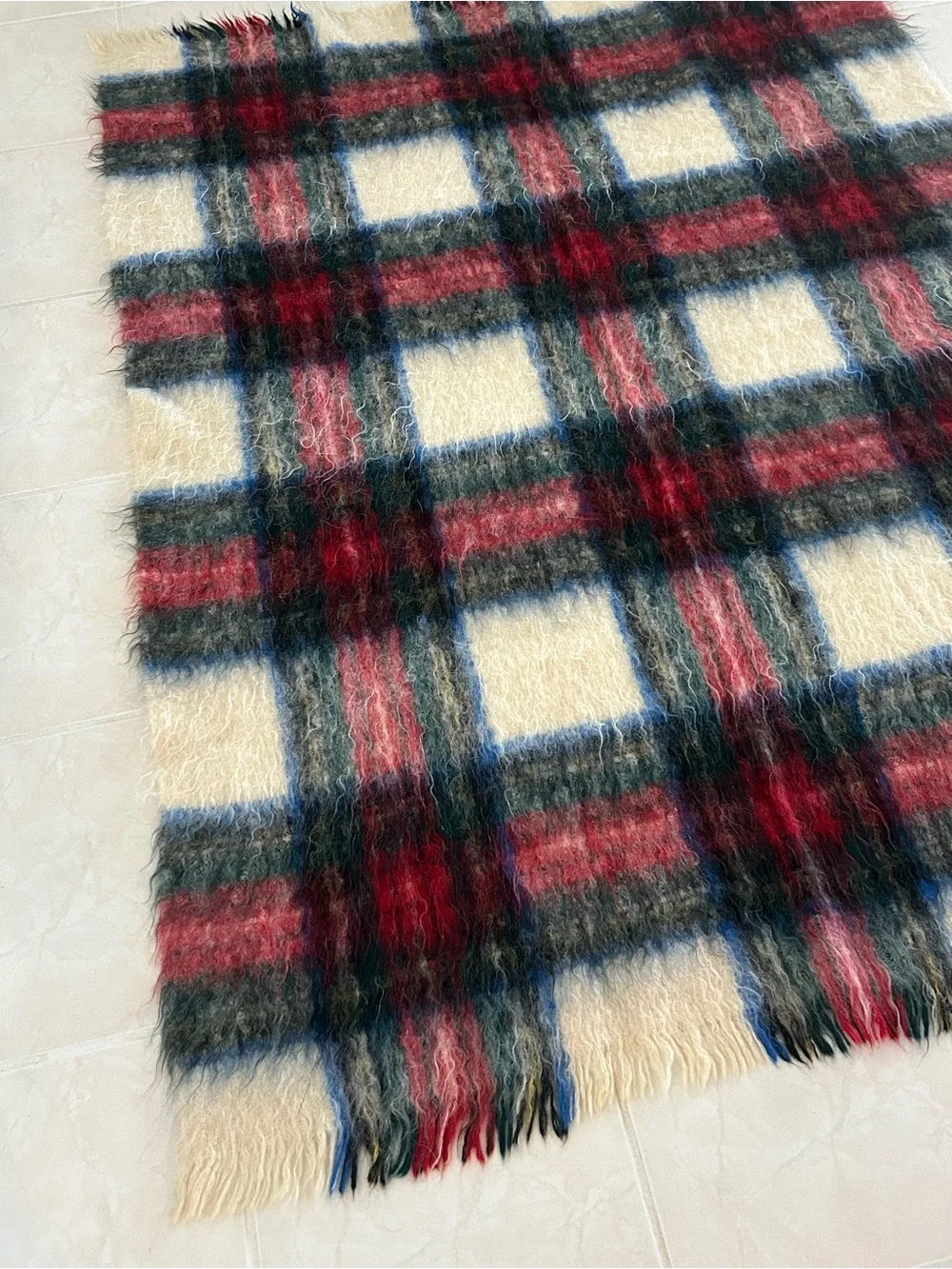 Vintage Andrew Stewart Scotland 70% Mohair Wool Dress Stewart Tartan Blanket